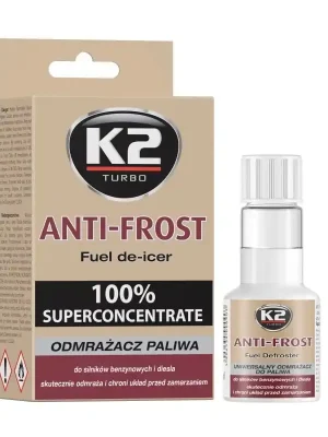 Akce K2 ANTI-FROST 50 ml - univerzální směs do paliva zabraňující usazování vody na dně nádrže