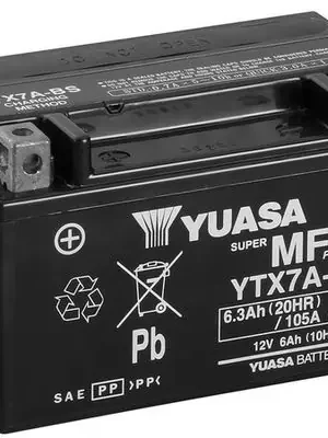 YUASA YTX7A-BS 12V 6,3Ah 105A Doprava Zdarma