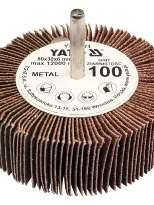 Horká Nabídka Yato Kotouč lamelový radiální 80x30 P-60 s hřídelí 6 mm YT-83372