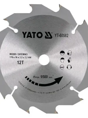 Yato Kotouč na dřevo 170 x 16 mm 12z YT-60582 Top Prodej