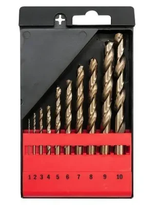 Rychlé Dodání Yato Sada vrtáků na kov 10ks HSS-COBALT 1-10mm YT-41603