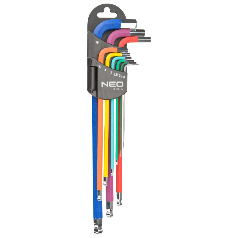 Neo Tools 09-512 Extra tvrdá sada barevných imbusových klíčů 1,5mm - 10 mm | 9ks Nízká Cena