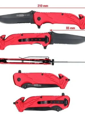 Nízká Cena KS Tools Skládací nůž s aretací a nožem na řemeny 907.2220