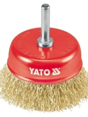 Ihned K Objednání Yato Kartáč drátěný čelní s nástavcem do vrtačky 75 mm pomosazený drát YT4750