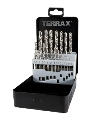 Vysoce Kvalitní RUKO Sada vrtáků do kovu vybrušované Terrax - 1,5-10 mm 19 kusů