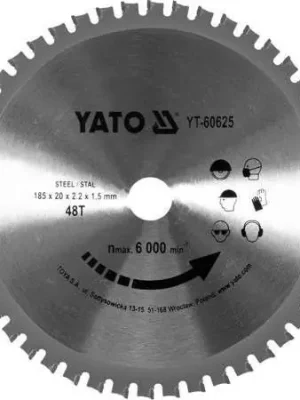 Yato Kotouč na kov 185 / 48T 20mm YT-60625 Sleva