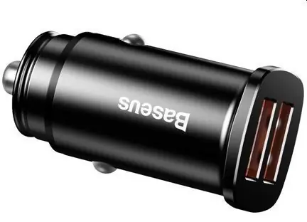 Akce Baseus Nabíječka do auta Square metal A+A 30W Dual Quick Car Charger černý CCALL-DS01