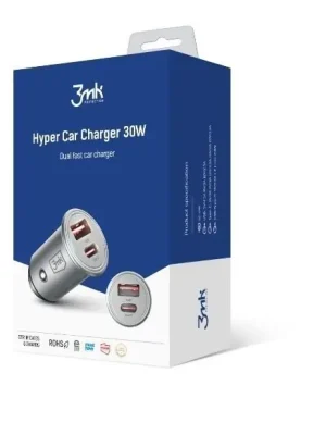 3mk Adapter CL Hyper Car 30W, 1x USB + 1x USB-C (PD) Sezónní Sleva
