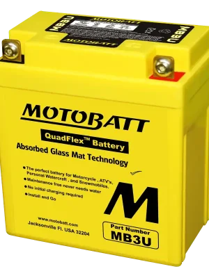 Výhodná Nabídka MOTOBATT MB3U 12V 3AH/50A P+ (98X56X110/110)
