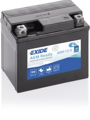 Super Cena Motobaterie Exide Bike AGM Ready 12V, 4Ah, AGM12-5