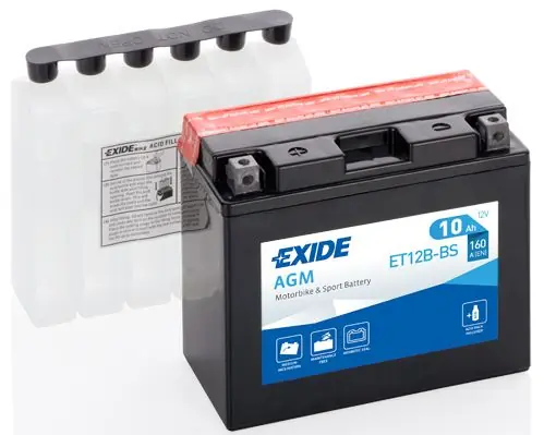 Motobaterie Exide Bike AGM 12V, 10Ah, ET12B-BS Akční Nabídka