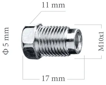 Značkový WP Koncovka brzdové trubky 5mm M10x1