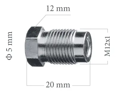 WP Koncovka brzdové trubky 5mm M12x1 12x20mm Výprodej