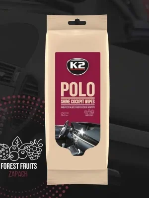 Finální Výprodej K2 POLO SHINE Ubrousky na palubní desku a plasty, 24ks - Lesklý efekt