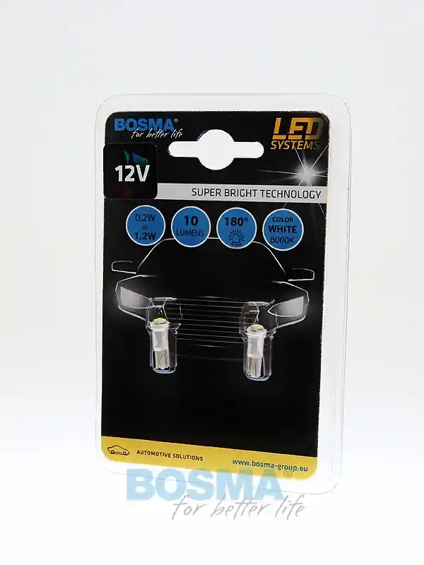 Bosma 3932 Žárovka 12V 1xLED SMD3528 T05 BÍLÁ 6000K (blistr 2 ks) Sezónní Sleva