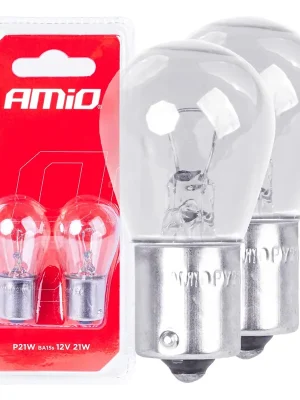 Bezpečná Platba Amio 03351 Halogenové žárovky P21W BA15s 12V 2ks blister