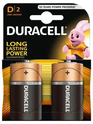Vrácení Zdarma Duracell Basic D MN1300 1,5V alkalické baterie 2ks 5000394076730