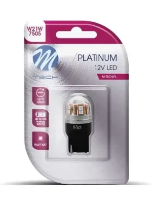 M-Tech Žárovka LED 12V/24V RED W21W T20 3.9W 15 Nová Kolekce
