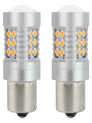 Nová Kolekce Amio 02580 Žárovky LED CANBUS 3030 24SMD 1156 BAU15S PY21W Amber 12V/24V
