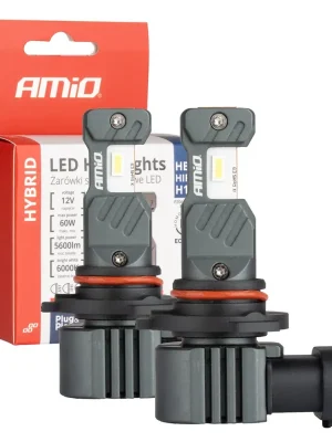 Amio 04117 LED žárovky hlavního svícení Hybrid série HB3 HIR1 H10 6000K Canbus 60W Doprava Zdarma