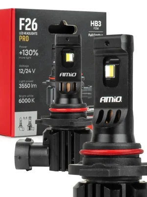 Horká Nabídka Amio 04874 LED žárovky hlavního svícení Série F26 PRO LumiTec LIMITED +130% DUO FULL CANBUS HB3 12V 24V