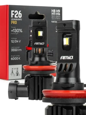 Amio 04873 LED žárovky hlavního svícení Série F26 PRO LumiTec LIMITED +130% DUO FULL CANBUS H8 H9 H11 H16 12V Cenová Bomba