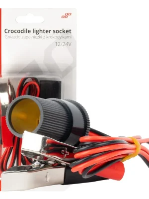 Sleva Amio 03804 Adaptér do zásuvky zapalovače s krokosvorkami 12V 24V 100cm