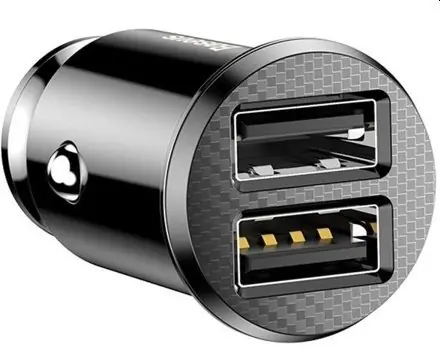 Dokud Zásoby Vydrží Baseus CCALL-ML01 Mini duální autonabíječka, 2x USB s výkonem 15W, černá