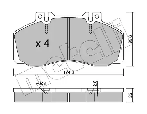 Levný Sada brzdových destiček, kotoučová brzda METELLI 2202670