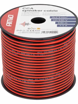 Super Cena Amio 04459 Vodič reproduktoru dvoužilový CCA 2x1.5mm2 100m 7.5A