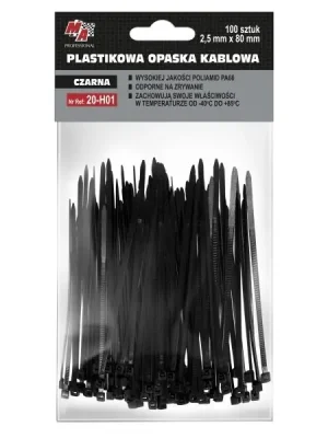 Moje Auto 20-H01 Stahovací pásky 2,5 x 80mm 100 Ks, černé Hit Sezóny