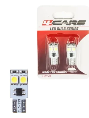 4CARS LED Žárovka 4LED 12V CANBUS 5050SMD T10 Víkendová Akce