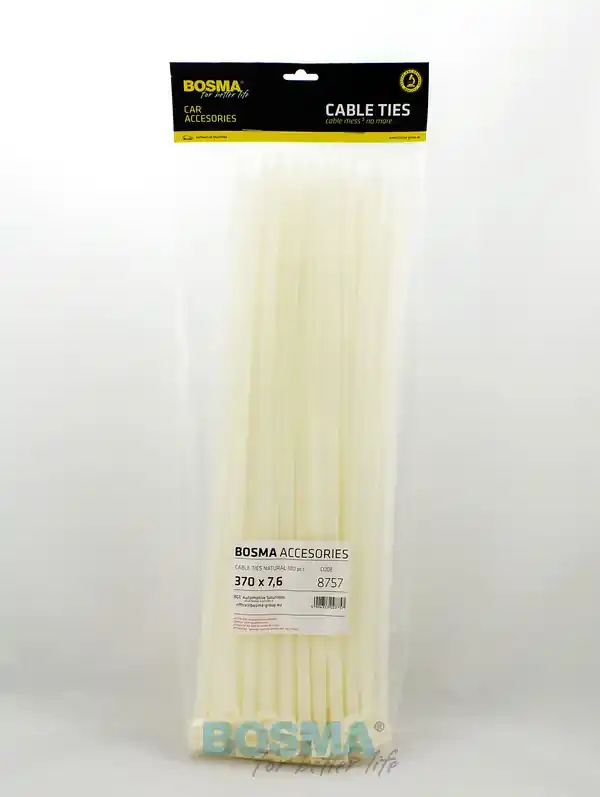 Bosma 8757 Stahovací pásky 7,6x370mm bílá 100Ks Poslední Šance
