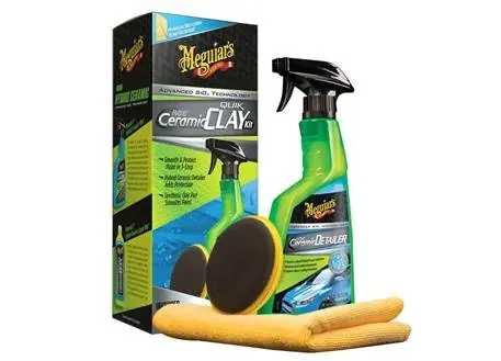 Meguiar's Hybrid Ceramic Quik Clay Kit - sada pro dekontaminaci laku s hybridním keramickým lubrikantem Nová Kolekce