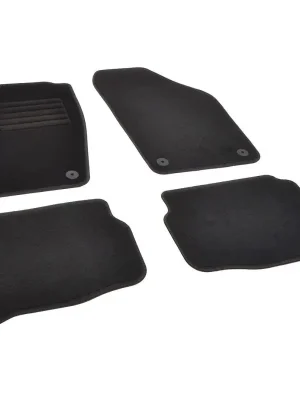 Autokoberce textilní přesné černé / černé obšití - Seat Ibiza III (Typ 6L) (2002-2009) 5-sedadel Nejlepší Volba