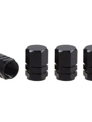 Finální Výprodej Čepičky na venitlky aluminium sada 4ks - autoventilek / hranaté / černé
