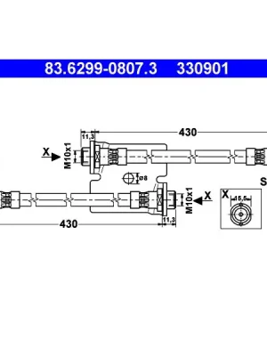 Koupit Online Brzdová hadice ATE 83.6299-0807.3