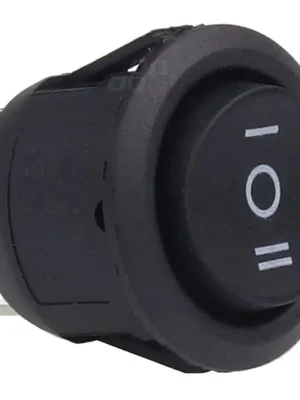 Vypínač / spínač kulatý s nulou uprostřed 12V/230V 6A BU03 20mm - pro 2 nezávislé obvody Pouze Dnes