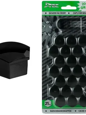 Autentický Krytky ochranné / čepičky plastové na šrouby / matice kol 21mm - černé / sada 21ks