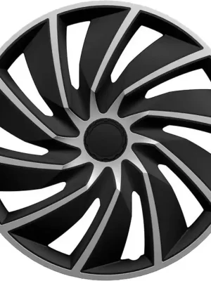 Ozdobné kryty kol / poklice 16 palců - Turbo Silver Black - sada 4ks Poslední Šance