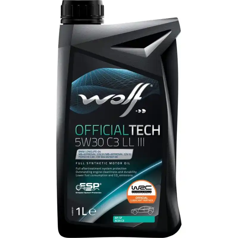 Syntetický motorový olej Wolf Officialtech 5W-30 C3 LongLife III 1l Jen Po Omezenou Doba