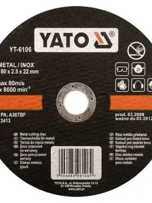 Akce Yato Kotouč na kov 115 x 22 x 1,2 mm INOX YT-6101