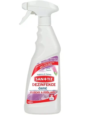Čistící prostředek na plochy a podlahy / dezinfekce Sanitiz 500ml - parfém Hyacint Rychlé Dodání