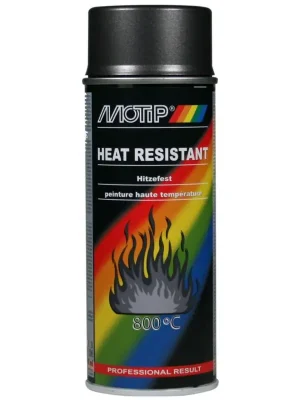 Barva žáruvzdorná do 800°C 400ml - sprej antracit / na výfuky / kamna / grily Ověřený
