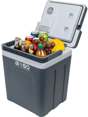 Nízká Cena Autochladnička / lednice / chladící box do auta Aroso 12/24/230V 30l s ohřevem potravin