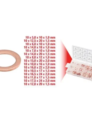 Akční Nabídka KS Tools Souprava měděných těsnicích kroužků, Ø 5–17,5 mm, 150dílná 970.0040