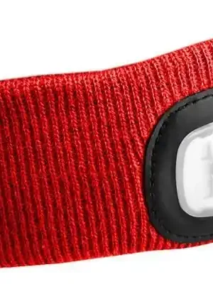 Sixtol 5027 Čelenka s čelovkou 180lm, nabíjecí, USB, univerzální velikost, bavlna/PE, červená Rychlé Dodání