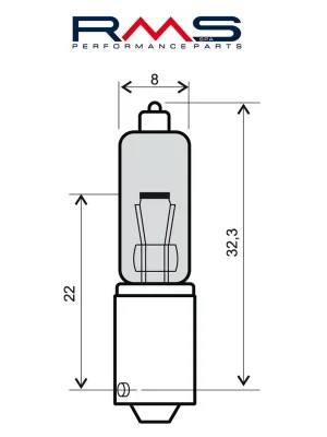 Žárovka RMS 246510015 12V 21W, 90° 10 ks bílá Dokud Zásoby Vydrží