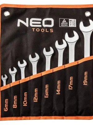 Neo Tools 09-751 Sada očkoplochých klíčů 6-19mm 8Ks NEO CrV Horká Nabídka