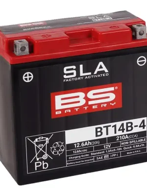 Továrně aktivovaná motocyklová baterie BS-BATTERY BT14B-4 (YT14B-4) SLA Rychlé Dodání